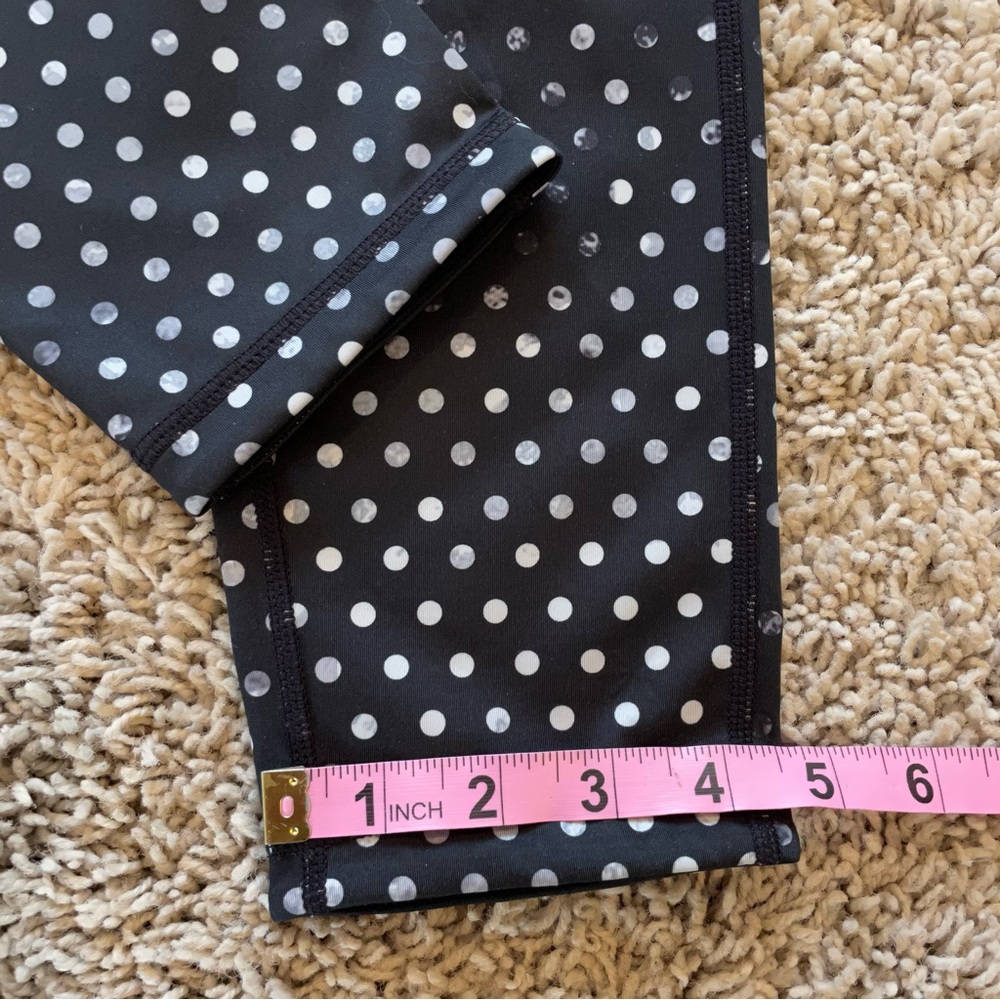 Athleta Crystal Chaturanga Polka Dot Leggings Reversible Tights Black White Med - Picture 11 of 13